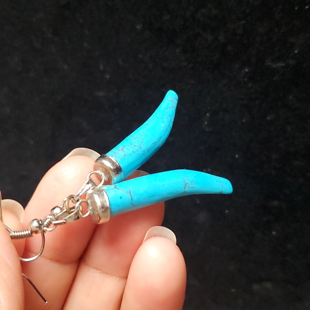 Turquoise earrings.